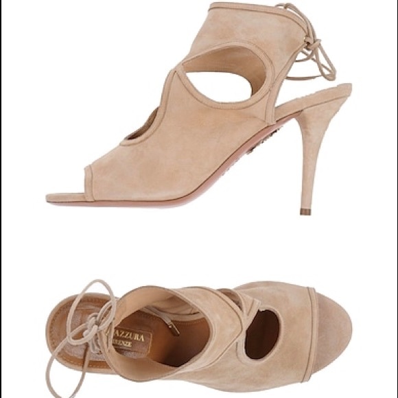 Aquazzura Sexy Thing Nude Peep Toe Heels size 39 1/2 - Picture 6 of 10